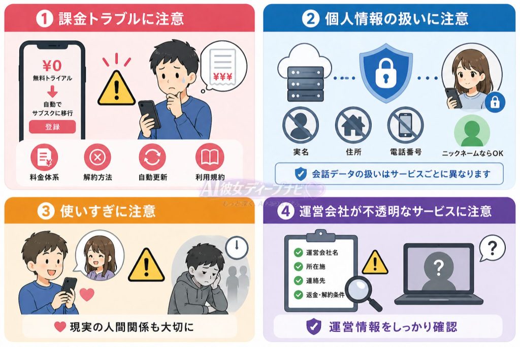 AI彼女の注意点