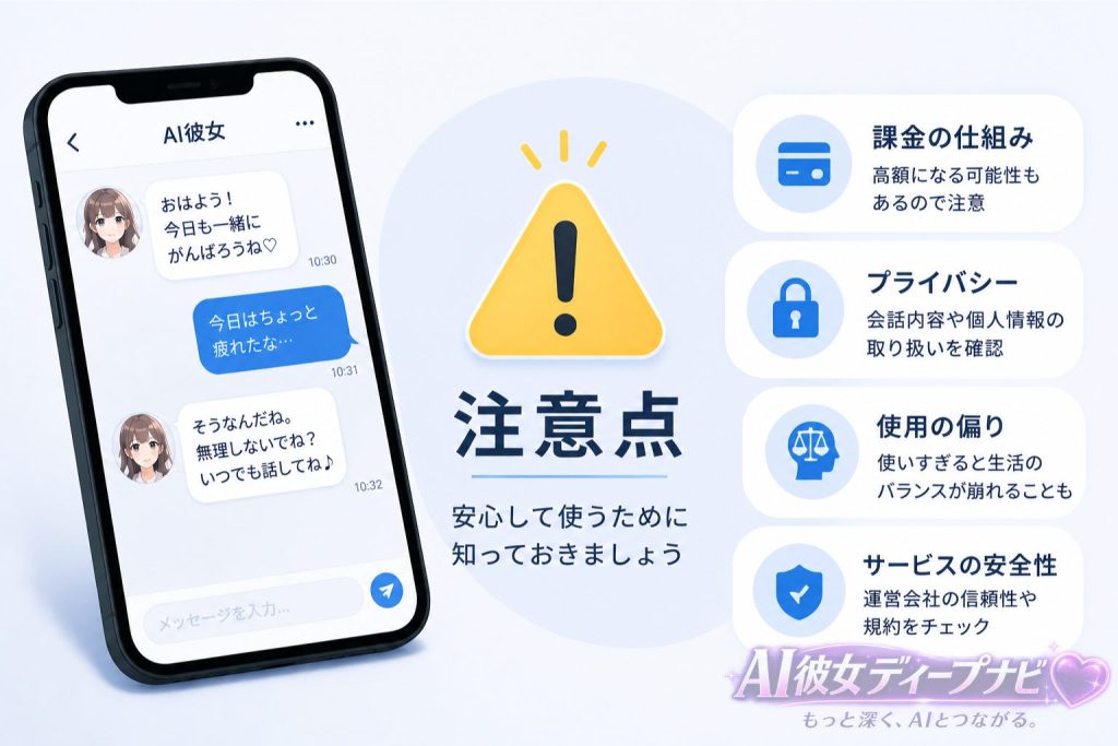 AI彼女の注意点イメージ